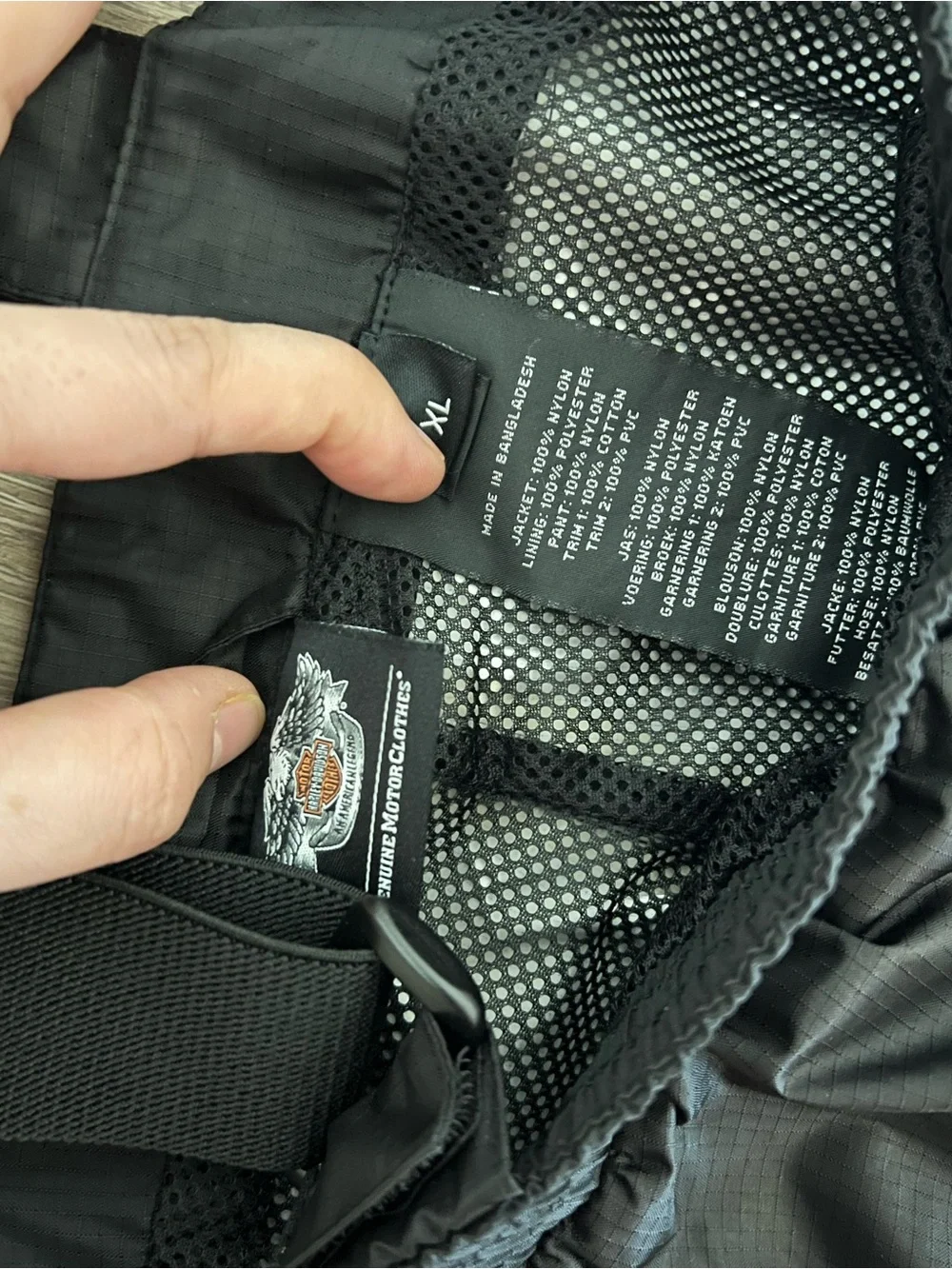 Harley-Davidson MotorClothes XL Wind-Resistant Motorcycle Riding Bib Pants